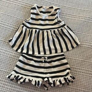 F&F Black and White Striped Toddler Outfit